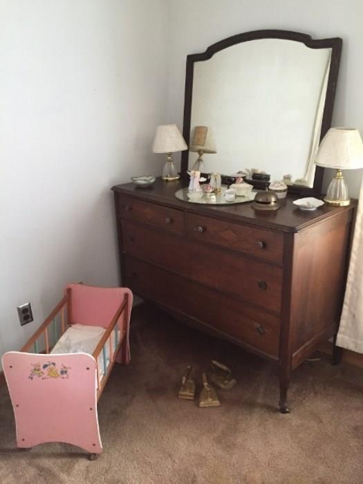 Dresser and Mirror, Doll Cribb