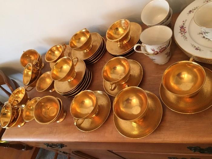 Gold Cups and Saucers
