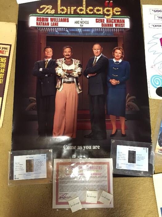 The Birdcage Poster, 35mm cell, Matchbooks with certificate of authenticity. 