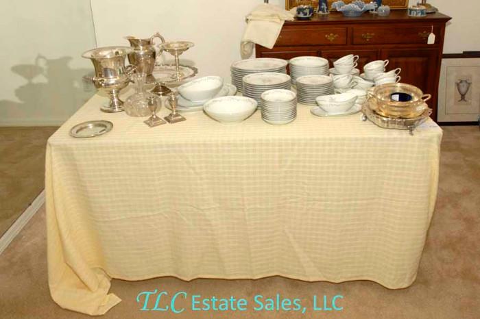 Another view of the China and Silver Plate.