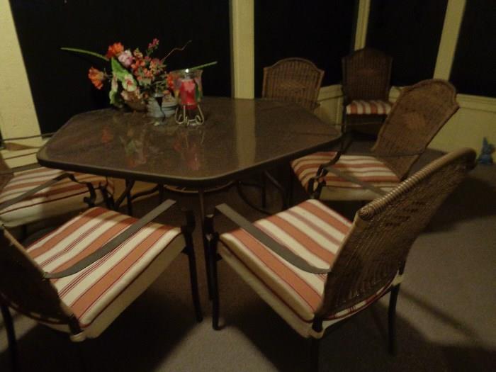 patio set w/6 chairs - kept on covered porch