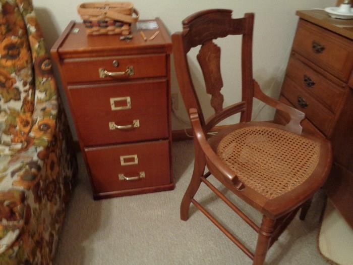 vintage chair & file cabinet