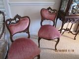 Carved French Side Chair Pair