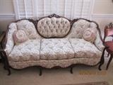 Carved Victorian Sofa Like New. Recovered.