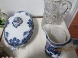 Flo Blue Pitcher and Covered Dish