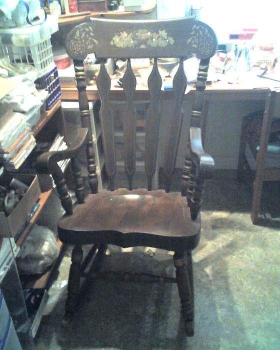 Antique rocking chair in the sewing room