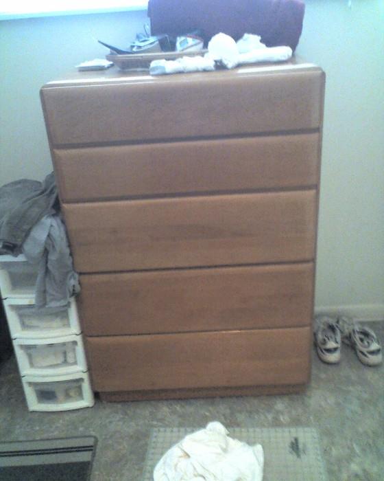 Blonde dresser, part of the bedroom set