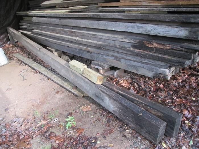 Old Red Oak lumber & beams reclaimed from old Thomas Meat Packing Co. barn