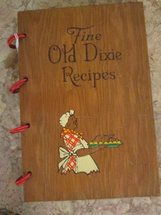 "Fine Old Dixie Recipes" 1937 with wood cover