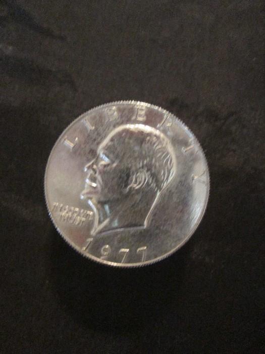 Replica of Eisenhower silver dollar butane lighter