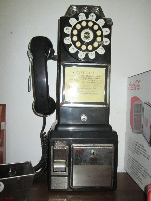 Modern push button replica of 1956 pay phone