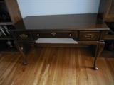 Mersman Furniture Mahogany Desk with Queen Ann Legs, Brass Hardware