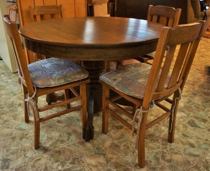 Round Oak dining table and chairs...The table has sold but the chairs are still available