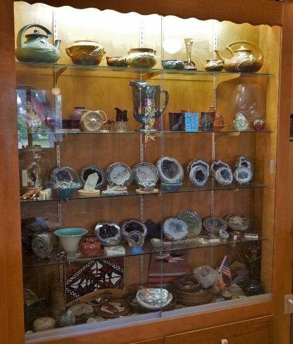 Geode and American pottery collection