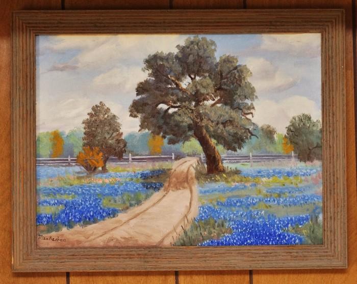 Mae Barbee Bruening Texas Bluebonnets landscape painting