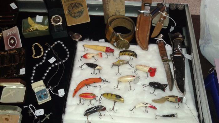 Old Fishing Lures and Hunting Knives
