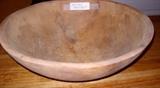 Large round wood dough bowl