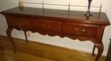 3 drawer Mahogany sideboard with brass back rail