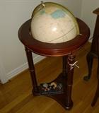 Mahogany stand with revolving world globe