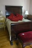 Beautiful tall back mahogany sleigh bed - double size. This is a massive bed -- the photo does not do it justice at all. Please see next photo for close up of the paw feet.