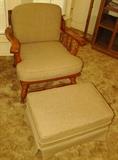 Ethan Allen Maple Side Chair and Ottoman