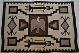 1930's Navajo Rug, Eagle Storm Pattern, Crystal New Mexico origin, 60x43.