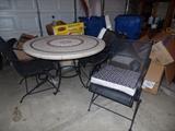 Tile patio table & chairs.