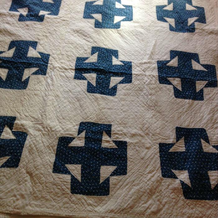 This T Square is done in a dark blue fabric and is very striking