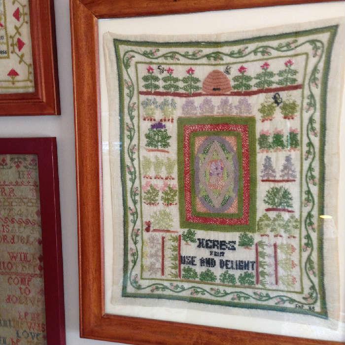 This is a 1920-30's garden sampler from Ohio. This is wonderful and large $95