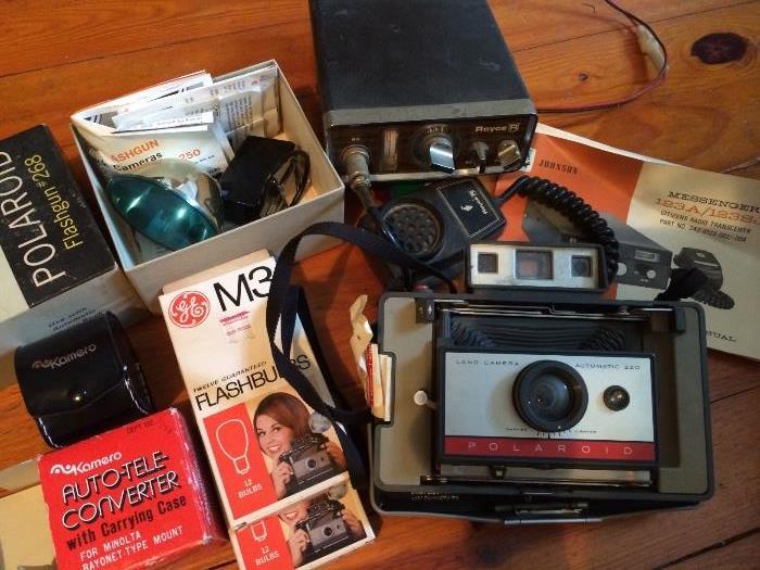 Vintage cameras and accessories.