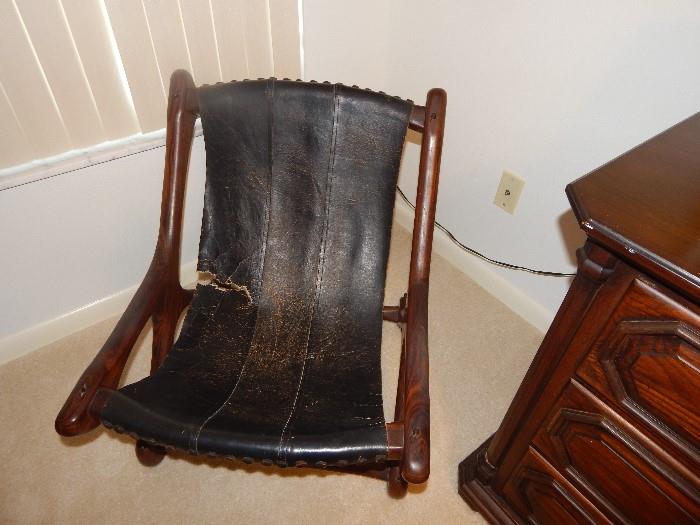 Don Shoemaker leather sling chair