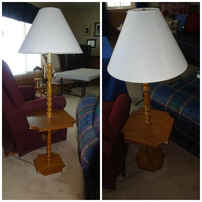 A table with built in lamp