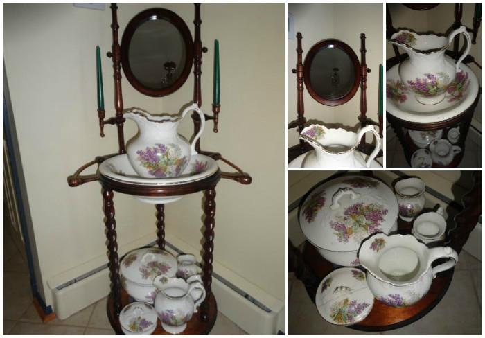 A beautiful wash basin with additional pieces