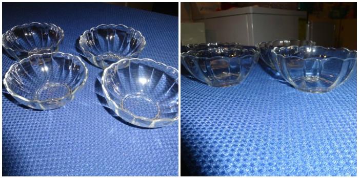 Four glass bowls