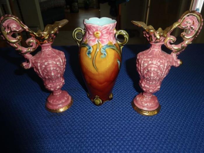 A trio of vases