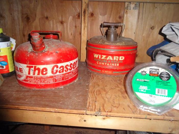 Various gas cans