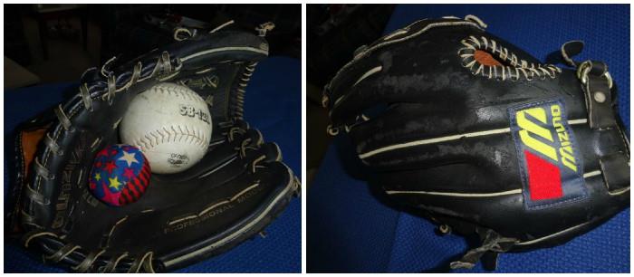 Baseballs and a mitt
