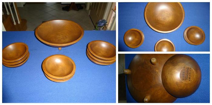 A set of wood bowls