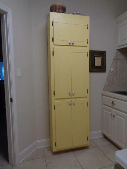 vintage yellow cabinet