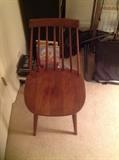 MCM teak spindle  back chair. Sorry, only one of these beauties. Made in Sweden