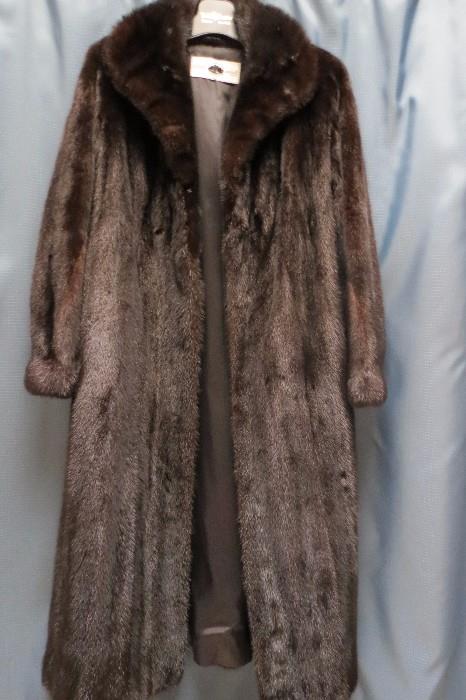 Full length mink fur coat