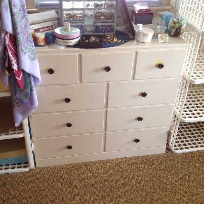 White 9 drawer Dresser $ 140.00