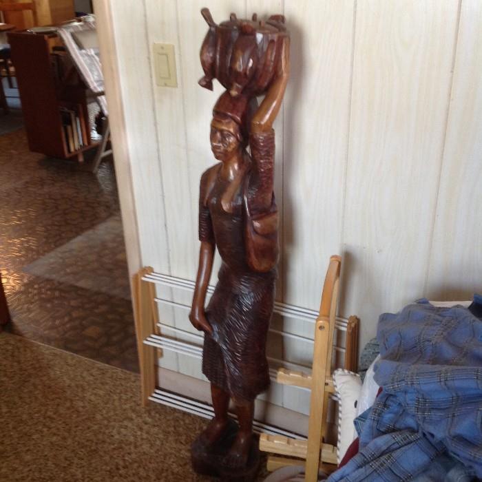 Haitian Wood Statue - Over 40 " tall $ 100.00