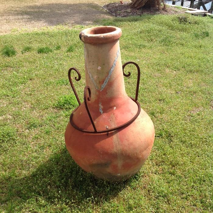 Large Ceramic Pot - (about 40" tall - repaired crack) $ 80.00
