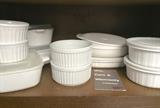 Corning Ware white ridged storage set