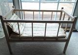 Vintage baby doll crib with handmade bedding