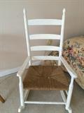 Petite rocker with woven seat