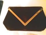 Vintage brown suede clutch