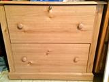 Wide pine two-drawer locking file cabinet