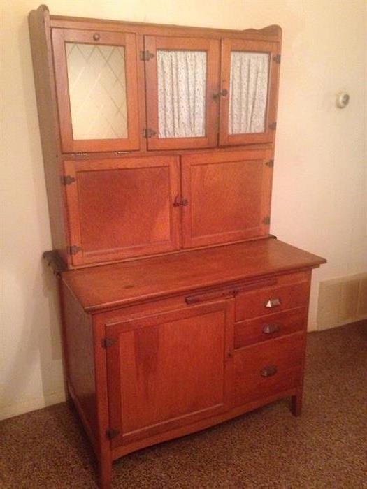 Antique oak Hoosier cabinet